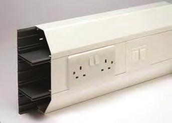 PVC-U perimeter trunking systems XL Trunking 201 to 203 143 XL Trunking sizes 201 to 203 comprise a range of deep, large capacity 3 compartment, segregated containment systems.