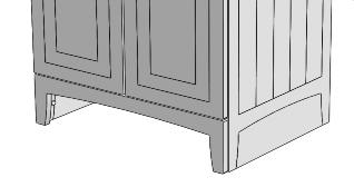 ensure length of screw does not come through of plinth (see fig 2 & 3) Without plinth in-fill panel Fig 3 With