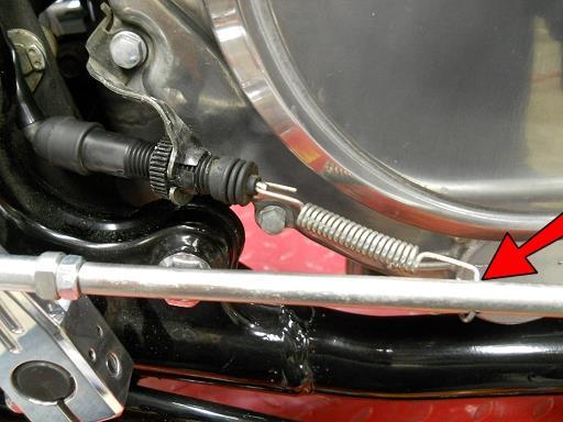 You will also need to bend the spring hook to allow it to fit into the hole on the brake linkage. If the spring tension is too tight, your brake light will remain on all the time.