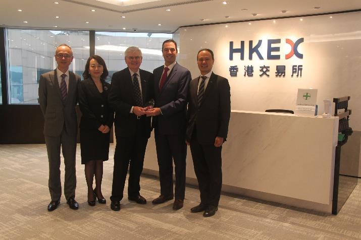 Hong Kong Exchanges and Clearing Limited Mr. John Killian, Group Chief Financial Officer, Hong Kong Exchanges and Clearing Limited welcomed Barry during his courtesy visit to the Exchange.
