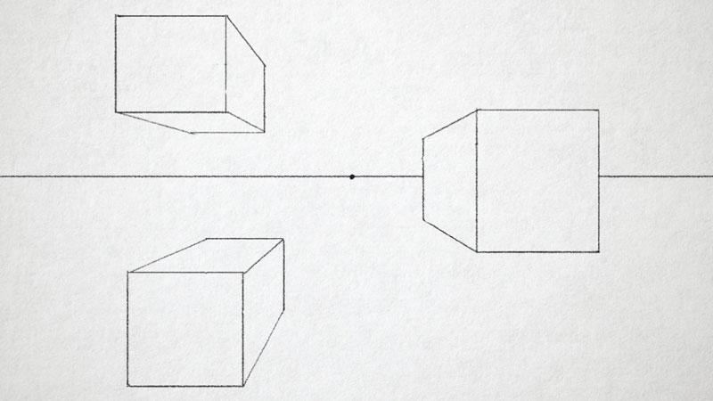 The shape of the cube has now been defined and the lines that were used to draw