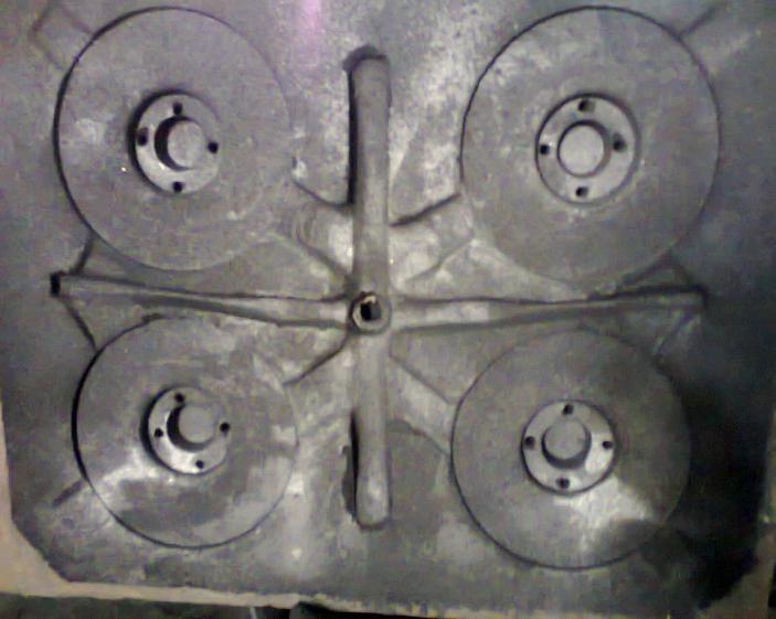 14 Impellers after solidification The molten metal was allowed to solidify and castings were removed from the mould cavity.