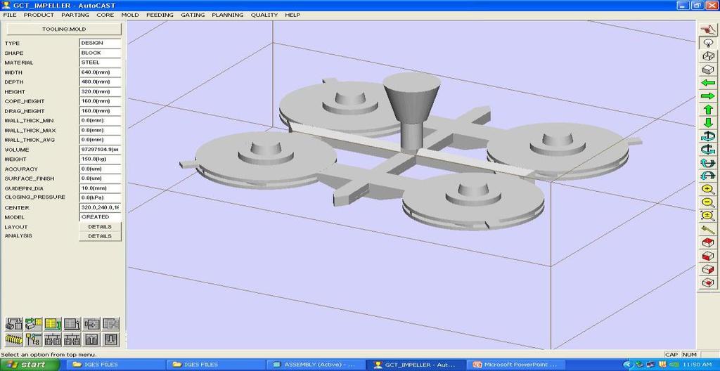 stl file and imported into the Auto CAST software.