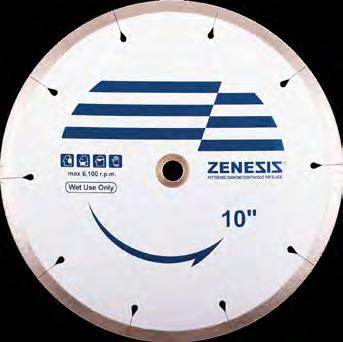 Pool Tile, Large Format Porcelain, Porcelain Pavers, Granite ZENESIS TM BLADE Unique slot and rim design give the ZENESIS Continuous Rim Blade unparalleled cutting precision and performance, all