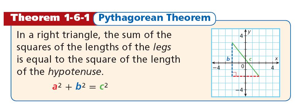 PYTHAGOREAN THEOREM Instead of distance formula, ou can often use the Pthagorean Theorem!