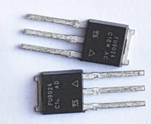 can solder them in position. 3.27 Install transistors Q206 and Q209 These are IRFU9024 P-channel MOSFETs.