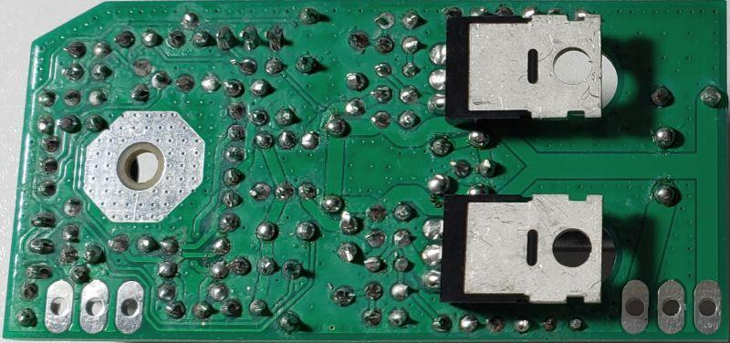 See below for a photograph of the PCB bottom view. Check it before soldering Q207/8. The top view of the completed PA board looks like this.
