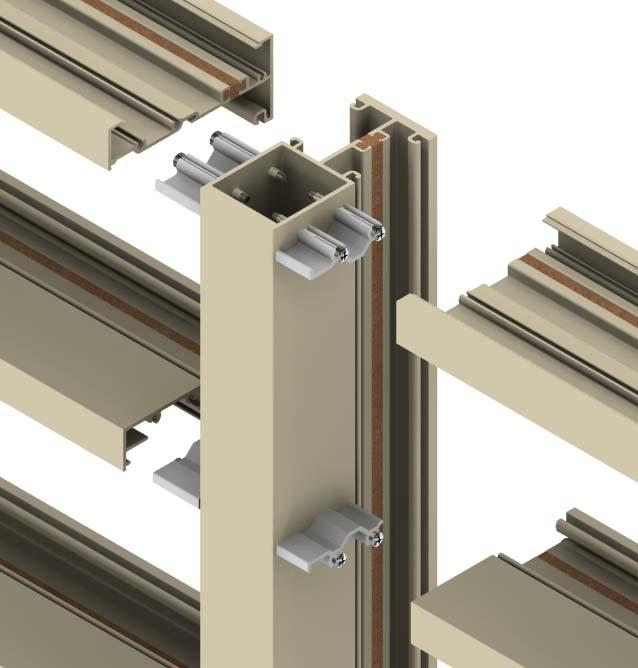 Sealant Sealant Attaching horizontals to frame clips Slide horizontals onto shear blocks (frame clips).