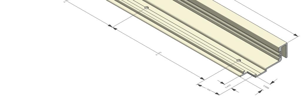 To facilitate the installation of the door header glass stop, notch both ends of the adaptor with a 1/2 X 7/16 notch as shown below. Drill a.201 dia.