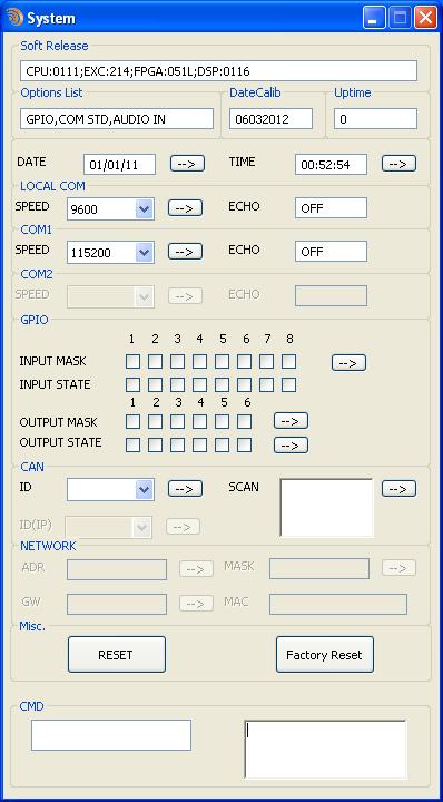 Alarms: These values are also available with the Alarms front panel menu or with the ALARM