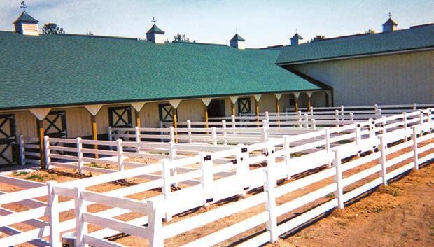 (2" x 6" Equine Rails Optional) 9", 10-1/2", and 11" Rail Spacing 5" Posts (Equine.