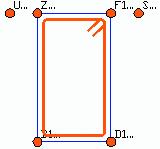 Figure 30: Left cut A-A First point of the frame 3. Click the F1 sketch point to define the second point of the rectangular frame. 4.