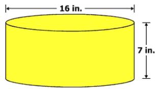 5 The diameter and height of a cylindrical container are shown. The container is filled completely with cheese sauce.