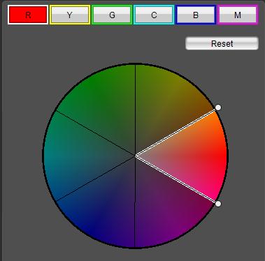 Adjusting Color You can adjust the color region you selected using hue, saturation, and luminosity. 2 Select the color region you want to adjust.