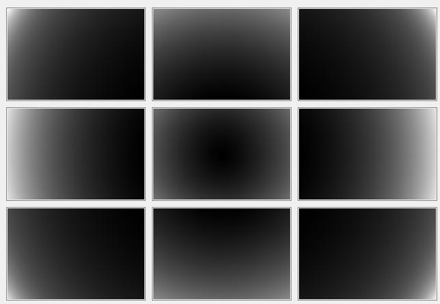 Calibration of Vignetting for Aperture Setting 1 Graphical Overview of Pan Sensor Gain Values: 00_00 01_00 00_01