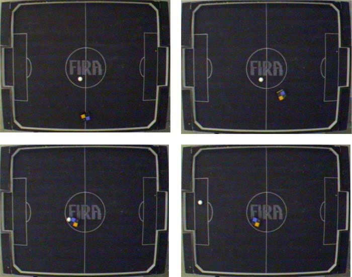 Figure 9. Shooting. Figure 11. Goalkeeping. Figure 10. Scheme of shooting. Figure 12. Scheme of goalkeeping. shooting in case of a robot and a ball locating at the position showed.