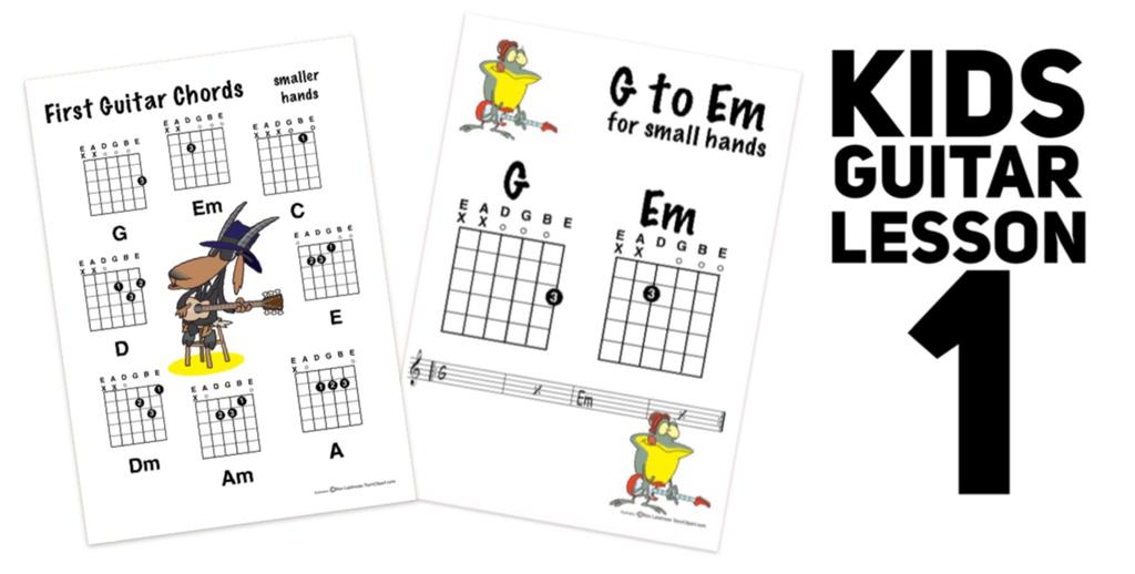 Lesson Plan Make sure the guitar is in tune Show the child how to form and strum (once) the G chord shape Show your student how to form the Em chord Have them move between the G and Em shapes in