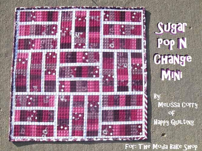 !!! I absolutely love making mini's and decided that it would be super fun to make a mini of my Sugar Pop N Change quilt that was actually my third Moda Bake Shop Tutorial. So here it is.