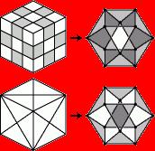 The example graph could be turned into a sliding piece puzzle looking much like the Nineball puzzle. It can also be done with square tiles, as shown on the far right.