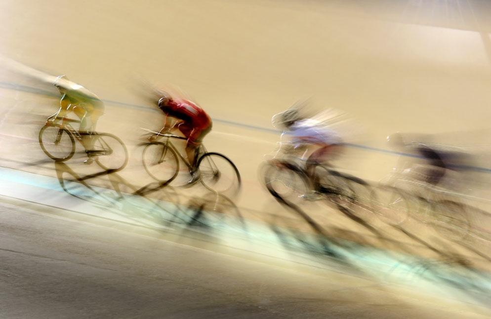 For this image Dave chose continuous servo autofocus because he couldn't predict the positions of the riders as they raced around the velodrome.