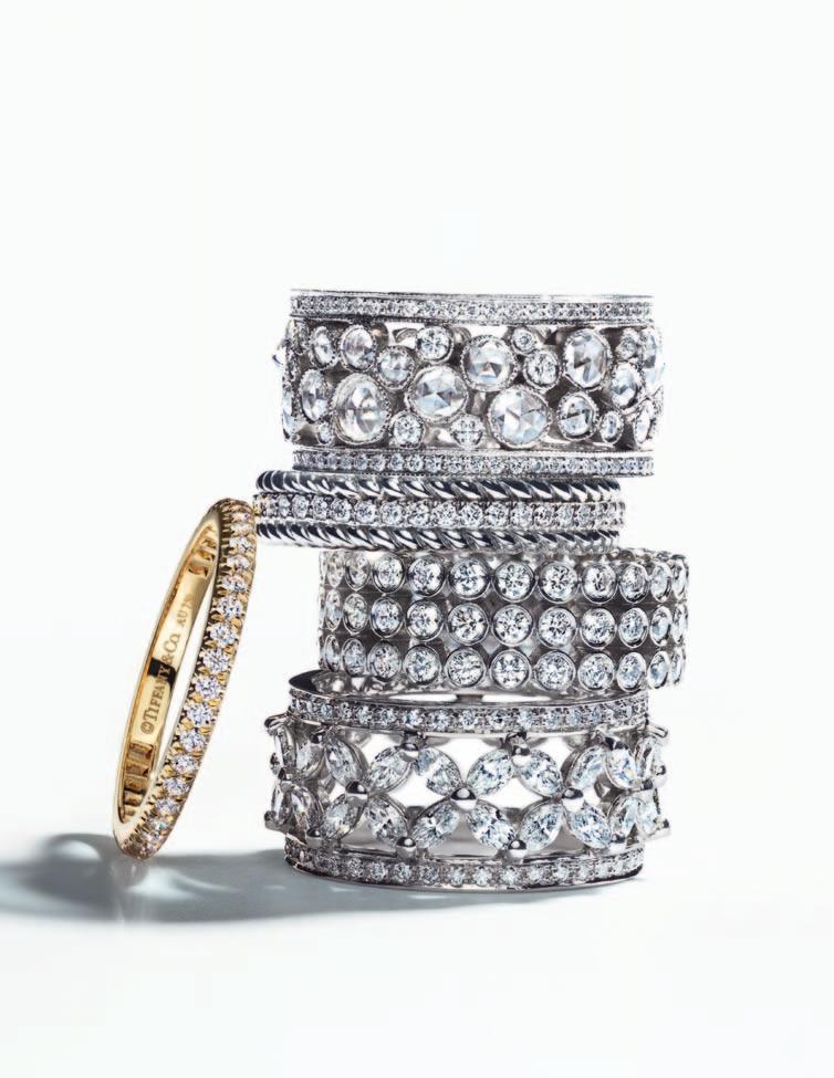 THE LOOK OF LOVE Since its beginnings, Tiffany has created magnificent diamond band rings. These band rings honor commitments, anniversaries, shared dreams and a life together.