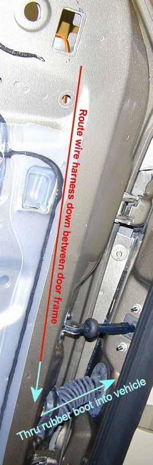 Non Pre-wired Vehicle Wire Routing Continued Pre-wired Vehicle Wire Routing Continued et 23 24 21 23. Remove both ends of the rubber from the door frame and vehicle.