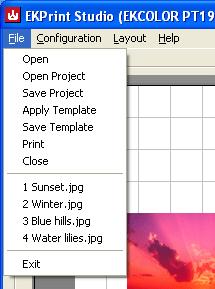 9. File Management 9.1 Functions 9.1.1 Open This is to open an image file for the print process. Users can also open a saved project or template file.