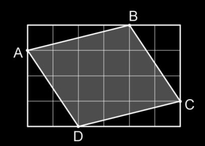 9. The diagram show the position of the points A(2, ), B(, 5), C(5, 6) and D(9, 3). When A, B, C and D are joined together in order they make a quadrilateral.
