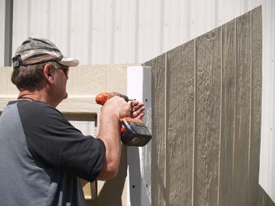 Make sure wall corners are pulled tightly together and install corner cover.