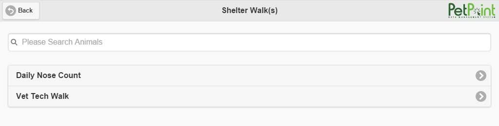 The Exclusions List is then available from the main menu for any user to review. SHELTER WALK The Shelter Walk page contains all Shelter Walks set up for your organization.