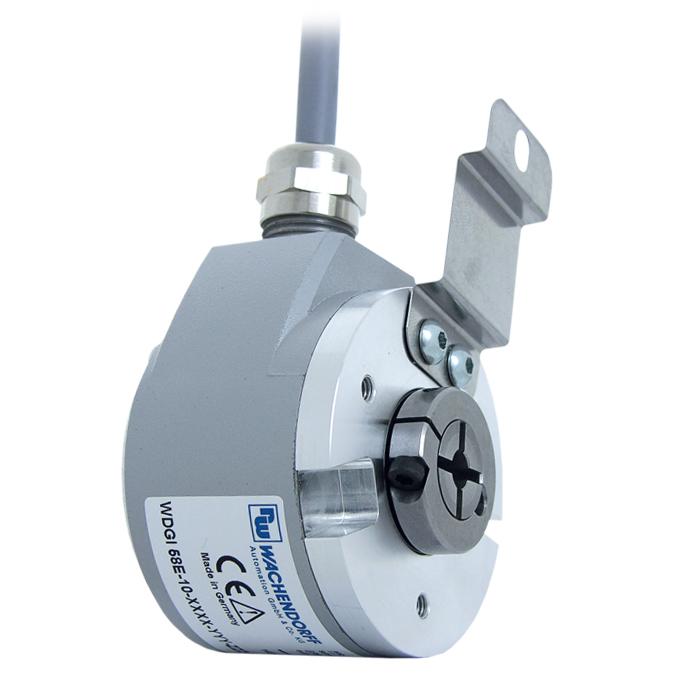 Encoder WDGI E Rugged industrial standard end hollow shaft encoder Housing cap die cast aluminum, with particularly ecofriendly powder coating Up to 000 PPR by use of high grad electronics Maximum