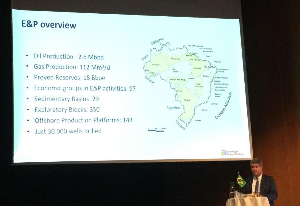 4 THE BRAZIL MARKET UPDATE Adhemar Ferreira presented the Brazilian updating, Oil and Gas market overview, opportunities, priority projects followed by Norwep and discussed challenges of the new