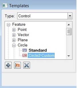 template. For a type of measurement object, delete a user template from the list of templates and change the default control template.