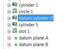 Click the Feature tab. 4. Select a datum label from the Datum feature label list.