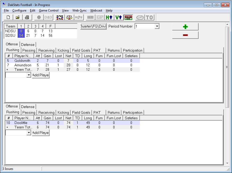 5.6 Box Mode Users entering statistics in box mode have two options: they can enter stats in Box Score by Quarter (Figure 33), or Box Score by Game.