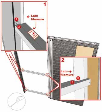 FLUSH WITH THE WALL SIDE FLUSH WITH THE WALL SIDE FLUSH WITH THE WALL SIDE 3 4 To complete securing the connection to the panel housing pocket, insert and fasten the supplied screws in the plate at