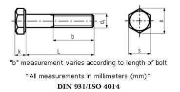 Hex Bolts & Hex Screws DIN 931/ISO4014 & DIN 933/ISO4017 Diameter: M27 to M52 up to 500 MM in Length Diameter: M16 to M42 up to 300 MM in Length up to 300 MM in
