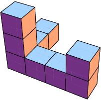 Which of the following represents the top view of Nicole's blocks? A) B) C) D) 2.