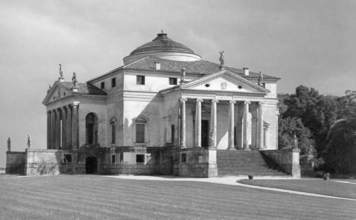 The above villa designed by Andrea Palladio exhibits strong artistic influences from (A) the Medieval