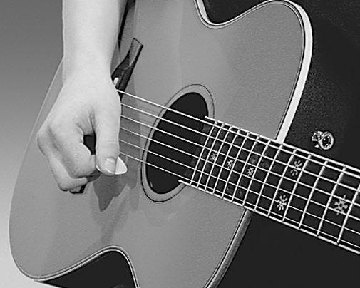 string) to the st string (the thinnest, highest-sounding string) Important: Strum by mostly moving your rist, not just your arm Use as little motion as possible Start as close to the top