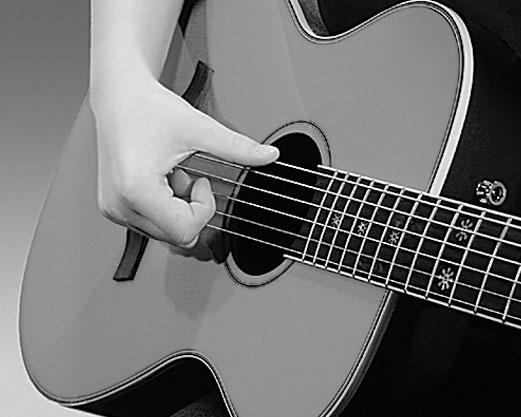 Your Fingers ecide if you feel more comfortable strumming ith the side of your thumb or the nail of your index finger The strumming motion is the same ith the thumb or finger as it is hen