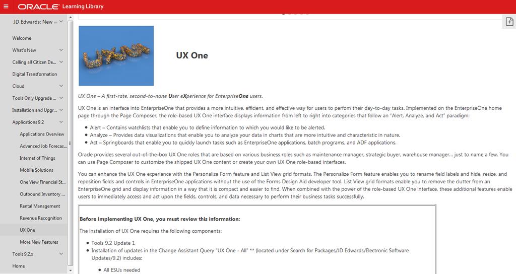 Learn More! JD Edwards UX One Resources available on LearnJDE.