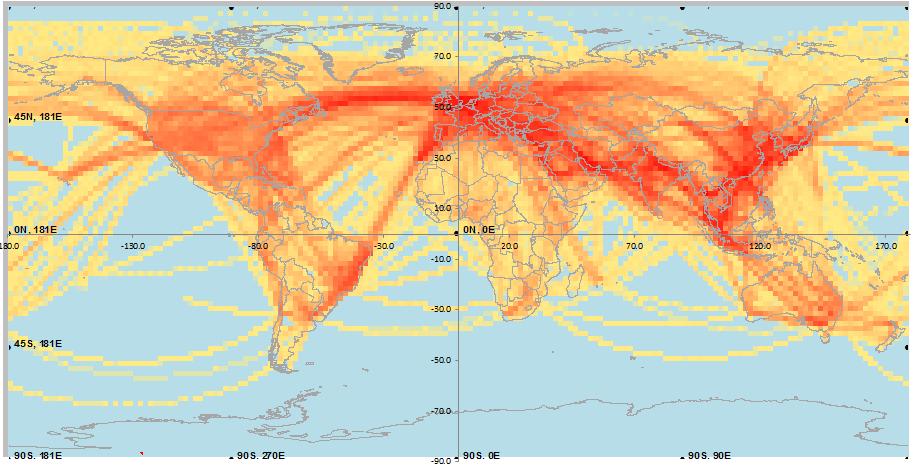 9 Commercial Aviation Flight Routes GEO satellite services can cover large majority of commercial flight routes