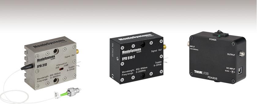 5 GHz Free-Space or Fiber-Coupled InGaAs Photodetectors Wavelength Range