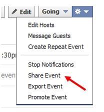 The other way is to share your event page. This is much the same as sharing a link or your page.
