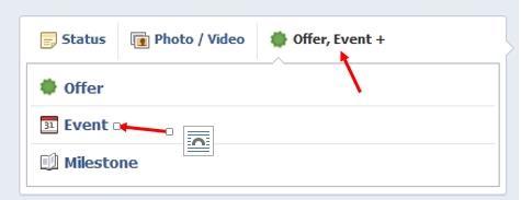 Create an Event From Your Facebook Page When you are on your Facebook page, go to where you