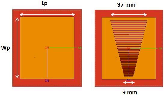3. Geometry of Proposed Antenna The structure of reference antenna consist of patch layer with dimensions (Wp X Lp), substrate layer with