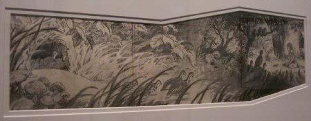 " My favorite drawing looked like a panoramic image of the forest scene early in the movie, with Snow White sitting on the ground surrounded by curious animals (the "forest friends").
