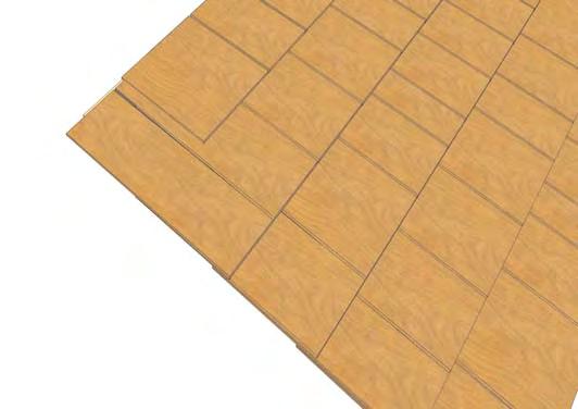 Place and attach second M Shingle (6 wide) in line with 3rd row of