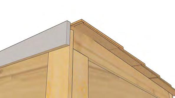 Align and attach Rear Center Trim (W) between Back Wall Panel
